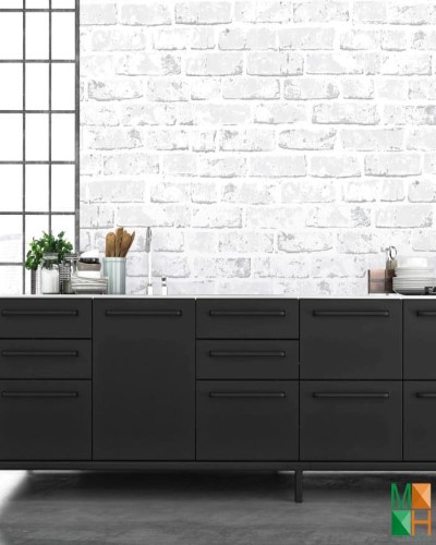  Giấy dán tường Hàn Quốc 3D giả gạch màu trắng  70137-2