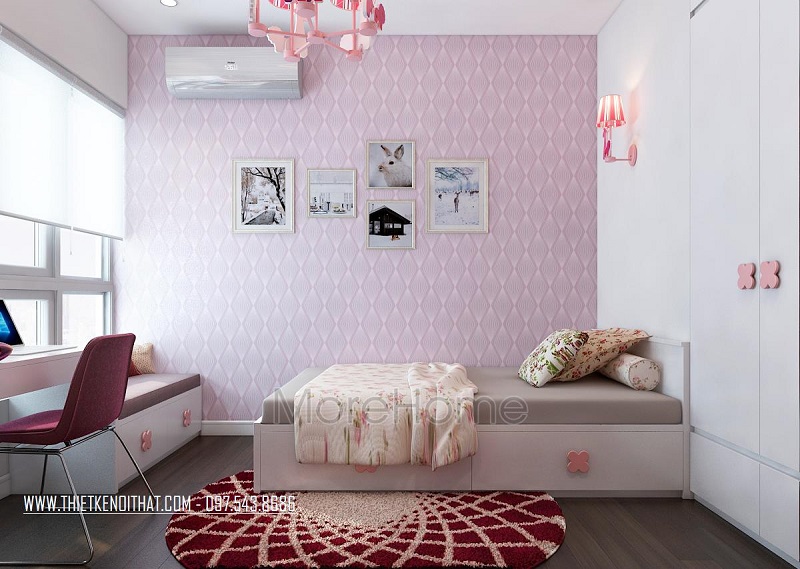 Giấy dán tường phòng ngủ màu hồng đẹp không phân biệt tuổi tác Giấy dán tường phòng ngủ màu hồng đẹp không phân biệt tuổi tác