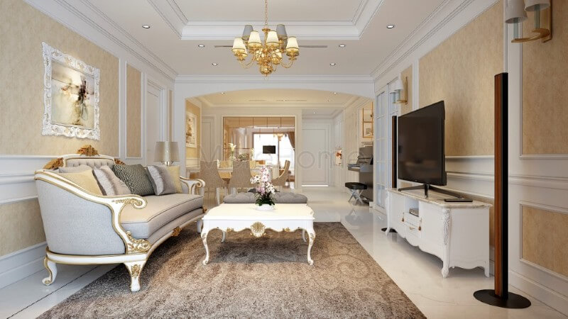 Các chi tiết trạm khắc tỉ mỉ từ bộ sofa tân cổ điển giúp không gian phòng khách thêm phần tinh tế, mềm mại đồng thời cũng góp phần không nhỏ trong việc tạo sự cân bằng cho đường nét trong không gian sinh hoạt chung. sofa tân cổ điển