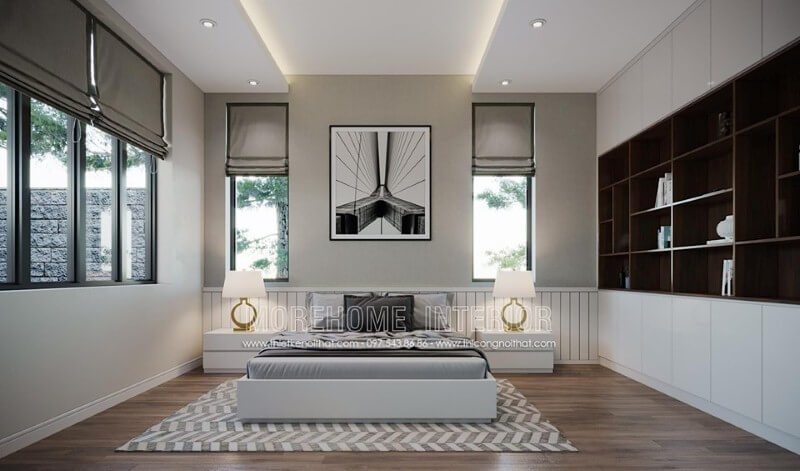 Tranh ốp tường canvas đen trắng độc đáo cho phòng ngủ hiện đại. thiết kế nội thất chung cư