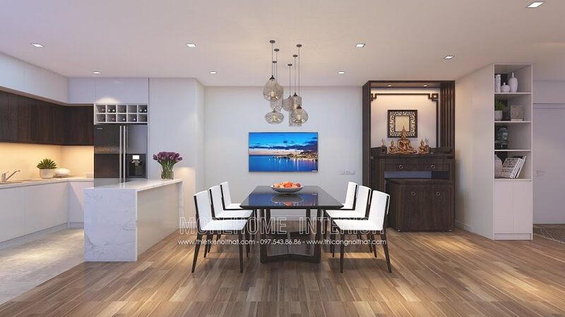 Sở hữu ngay cho mình bộ bàn ăn gỗ hiện đại tông màu đen trắng ấn tượng mang đến luồn gió mới cho phòng ăn gia chủ